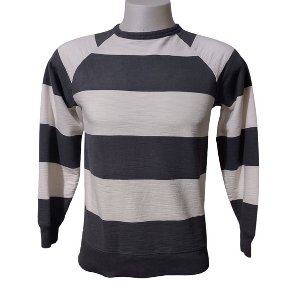 Old Navy Other - Sweatshirt Old Navy Grey White‎ Striped XL Boys 14-16 Norm Core Streetwear Retro
